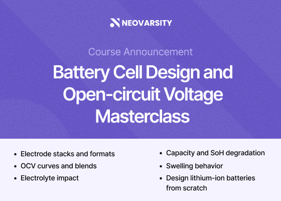 Neovarsity Launches A New Masterclass on Battery Cell Design and OCV